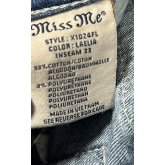 Miss Me Womens M Series‎ Flare Jeans 25x33 Distressed Denim Blue - Picture 7 of 7